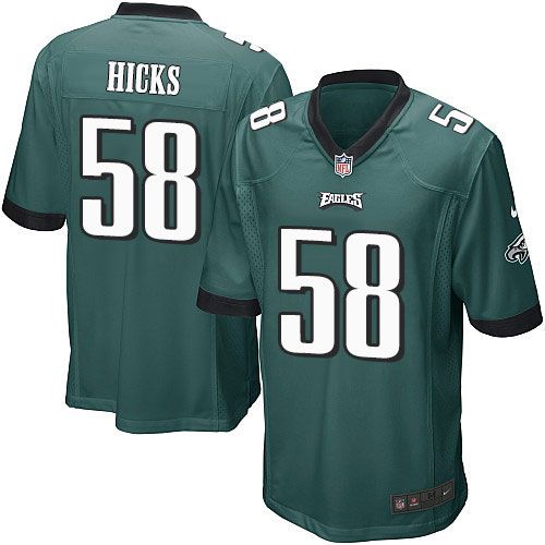 Nike Eagles #58 Jordan Hicks Midnight Green Team Color Youth Stitched NFL New Elite Jersey - Click Image to Close